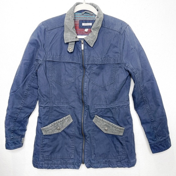 Toad & Co Corbett Canvas Jacket Size Small Chore Barn Jacket Blue Corduroy - Picture 2 of 12